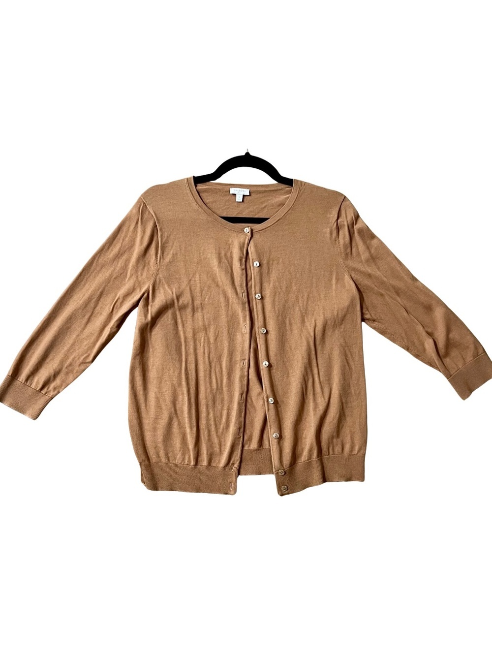 Talbots Camel Button Front Cardigan Sweater